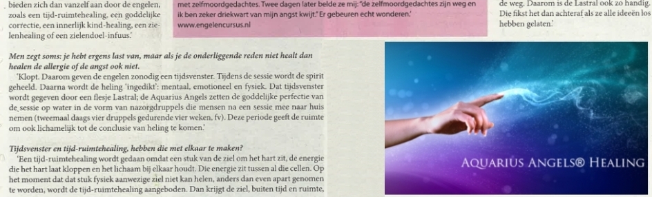 Artikel in Frontier Magazine over Aquarius Angels