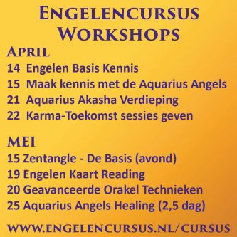 Engelencursus workshops in april en mei 2018