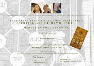 Tarosophy Certficate of membership Tarot Association